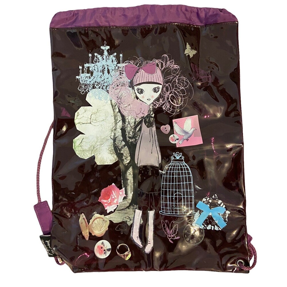Paperchase Wonderland Vinyl Adorable Purple Back Pack Girls School Bag